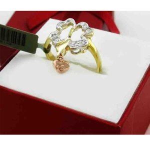 Genuine Diamonds Lucky Four-Leaf Clover & Heart 14k Gold Ring
